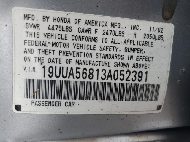 Photo 11 VIN: 19UUA56813A052391 - ACURA 3.2TL TYPE 