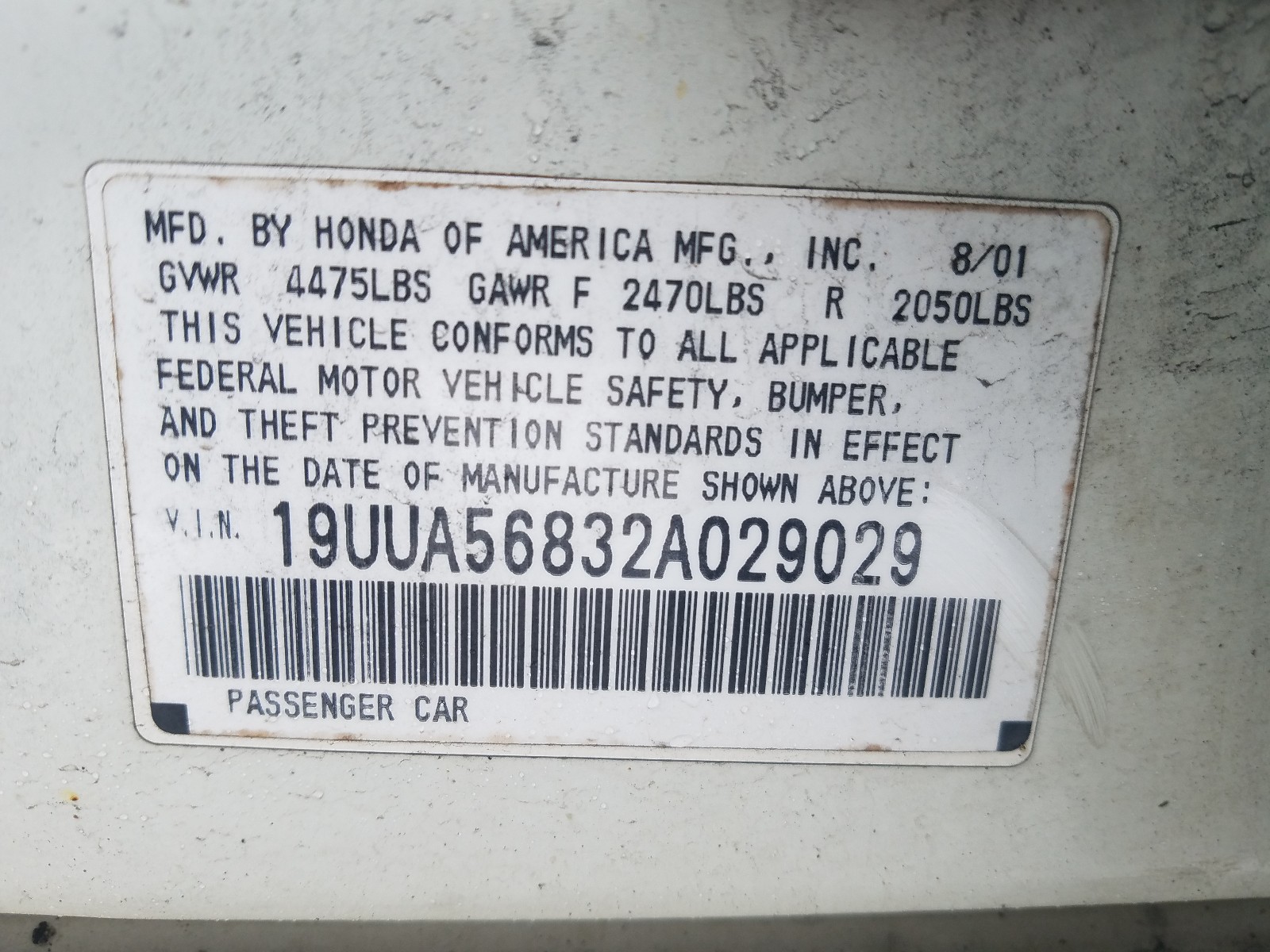 Photo 9 VIN: 19UUA56832A029029 - ACURA 3.2TL TYPE 