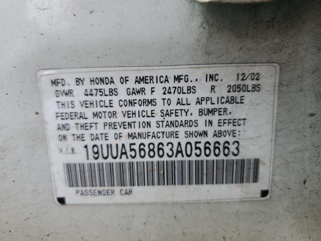 Photo 11 VIN: 19UUA56863A056663 - ACURA 3.2TL TYPE 