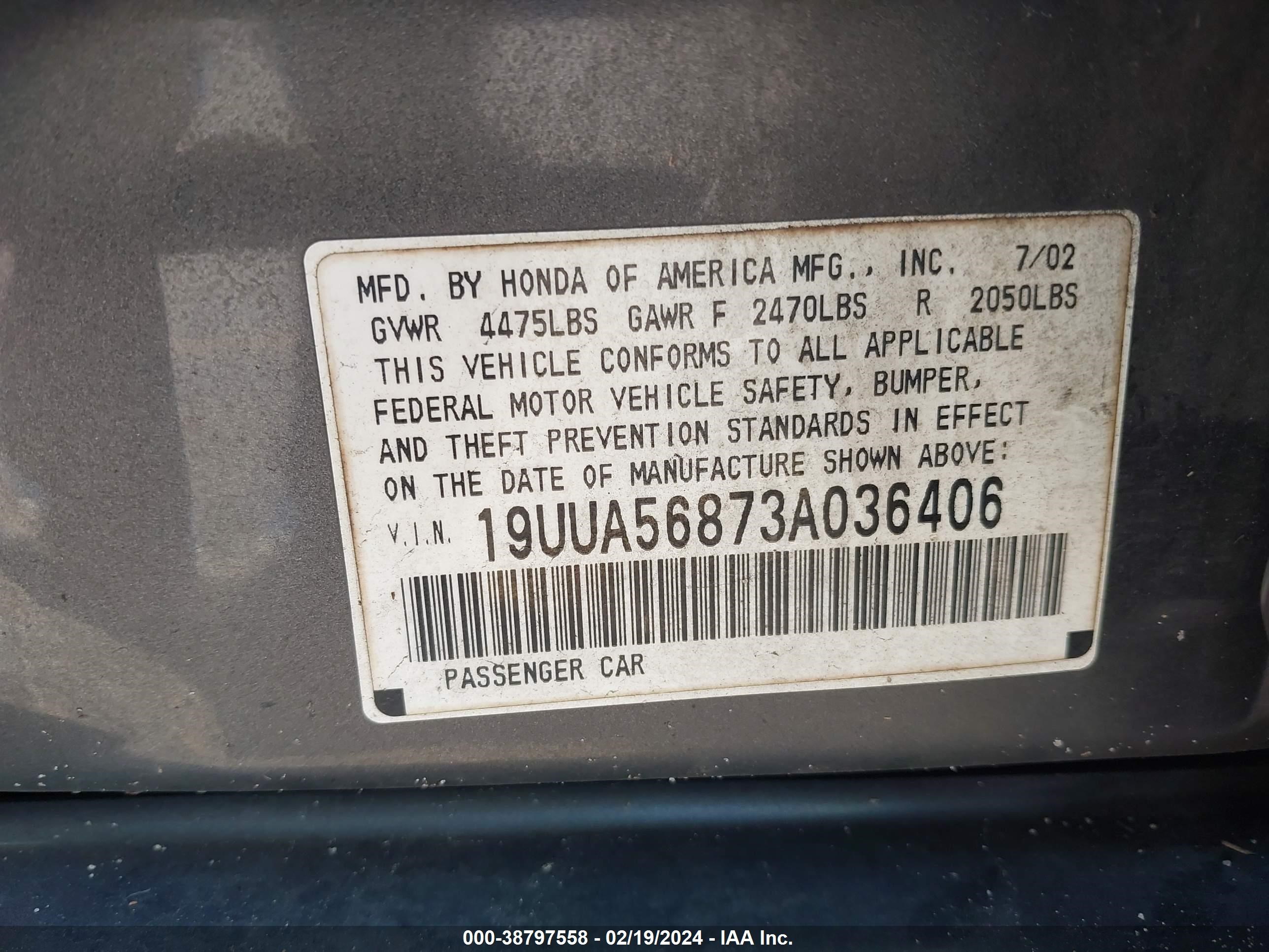 Photo 8 VIN: 19UUA56873A036406 - ACURA TL 