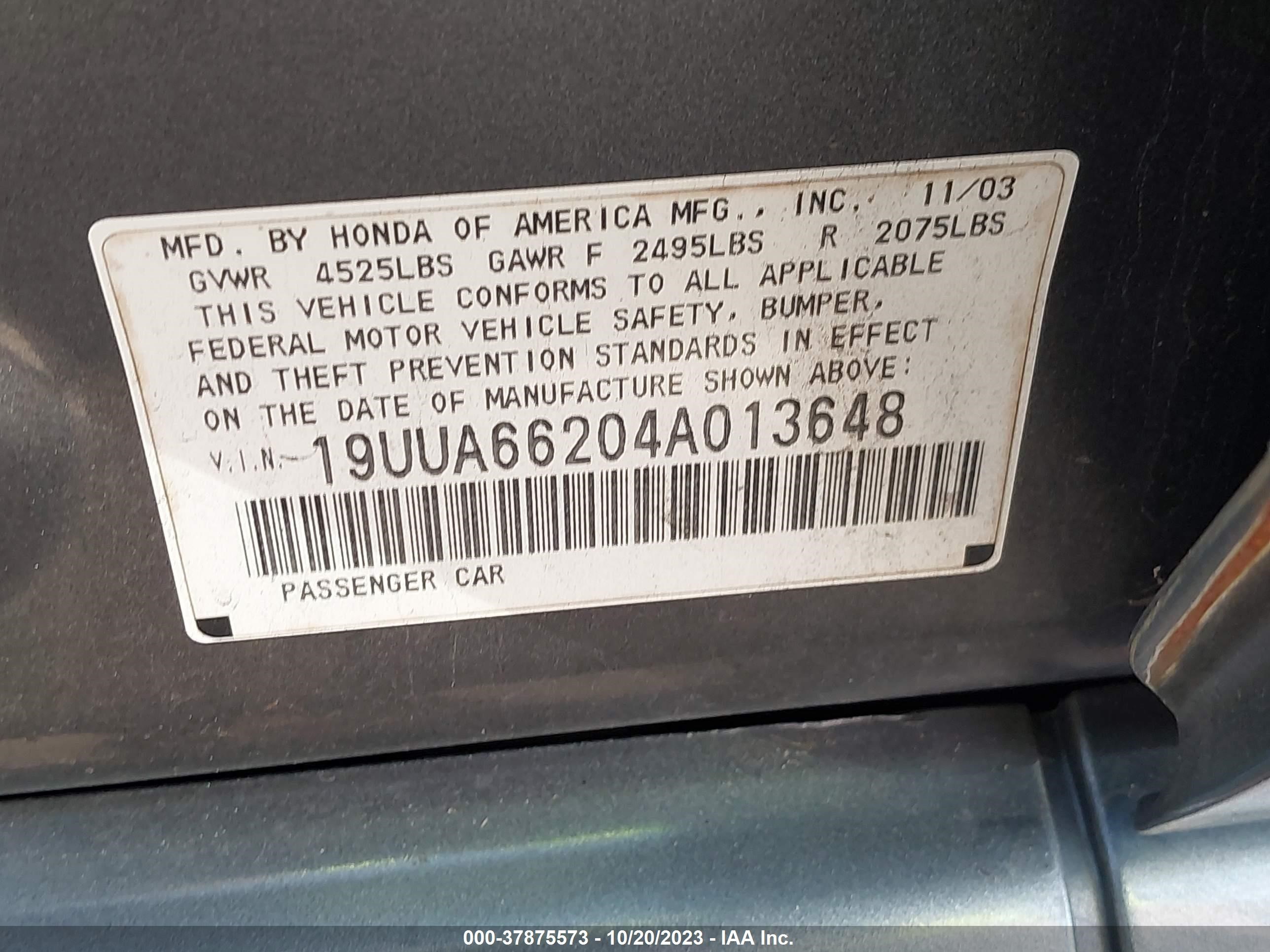 Photo 8 VIN: 19UUA66204A013648 - ACURA TL 