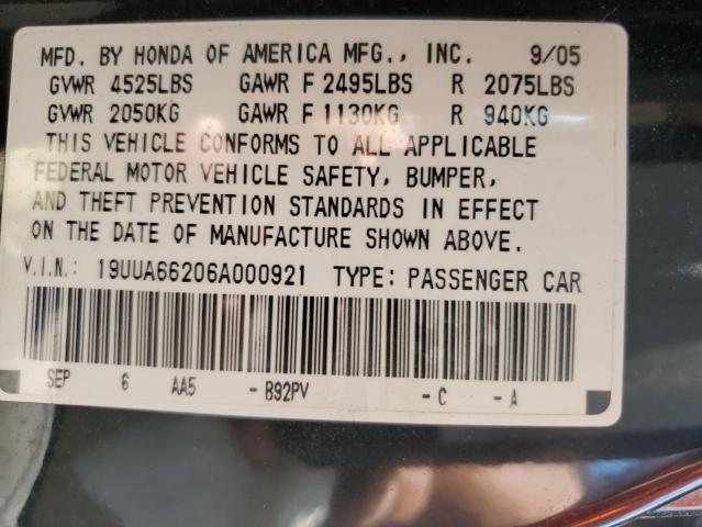 Photo 12 VIN: 19UUA66206A000921 - ACURA 3.2TL 