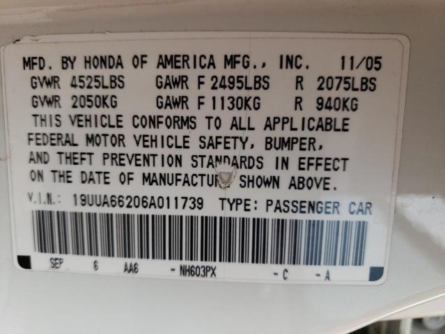 Photo 11 VIN: 19UUA66206A011739 - ACURA TL 