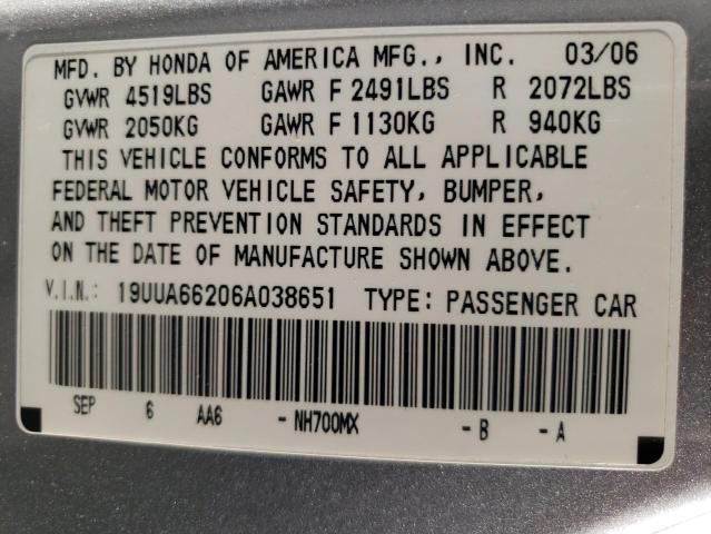 Photo 11 VIN: 19UUA66206A038651 - ACURA TL 