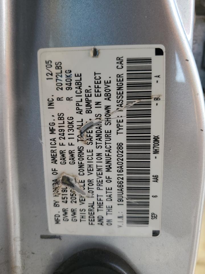 Photo 11 VIN: 19UUA66216A020286 - ACURA TL 