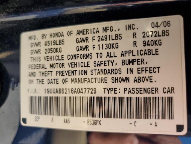 Photo 11 VIN: 19UUA66216A047729 - ACURA 3.2TL 