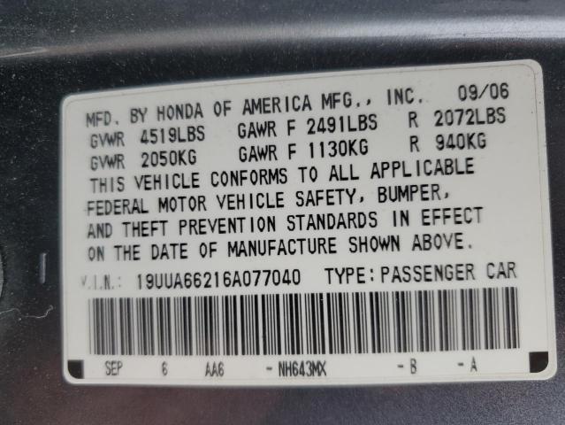 Photo 12 VIN: 19UUA66216A077040 - ACURA 3.2TL 