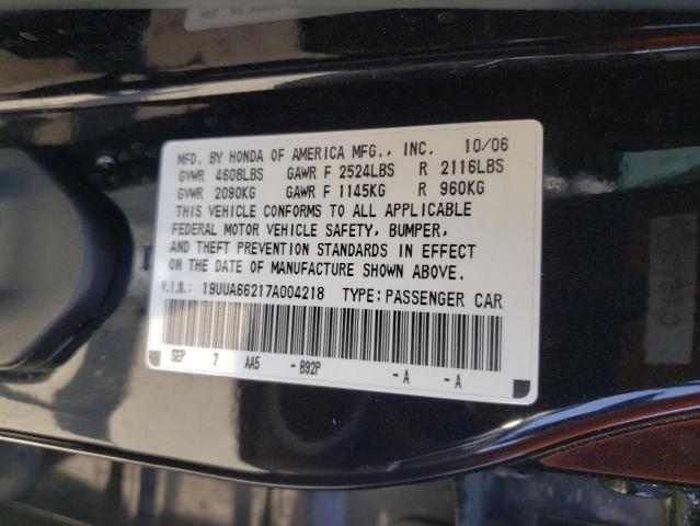 Photo 11 VIN: 19UUA66217A004218 - ACURA TL 