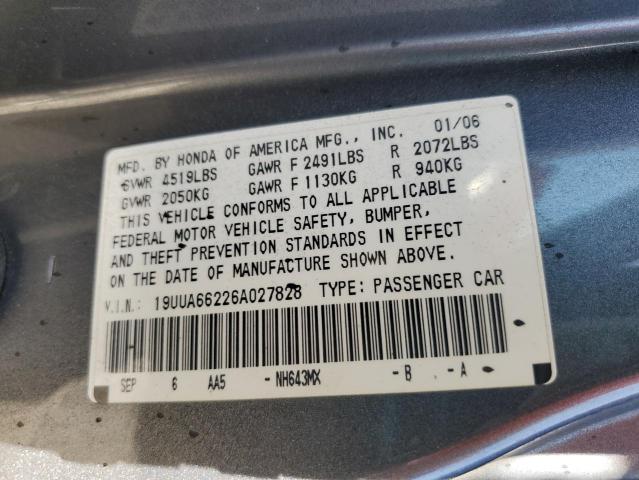 Photo 11 VIN: 19UUA66226A027828 - ACURA 3.2TL 