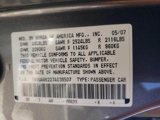 Photo 11 VIN: 19UUA66227A038507 - ACURA TL 