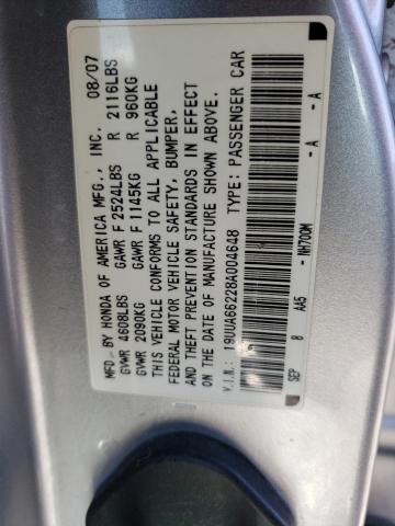 Photo 12 VIN: 19UUA66228A004648 - ACURA TL 