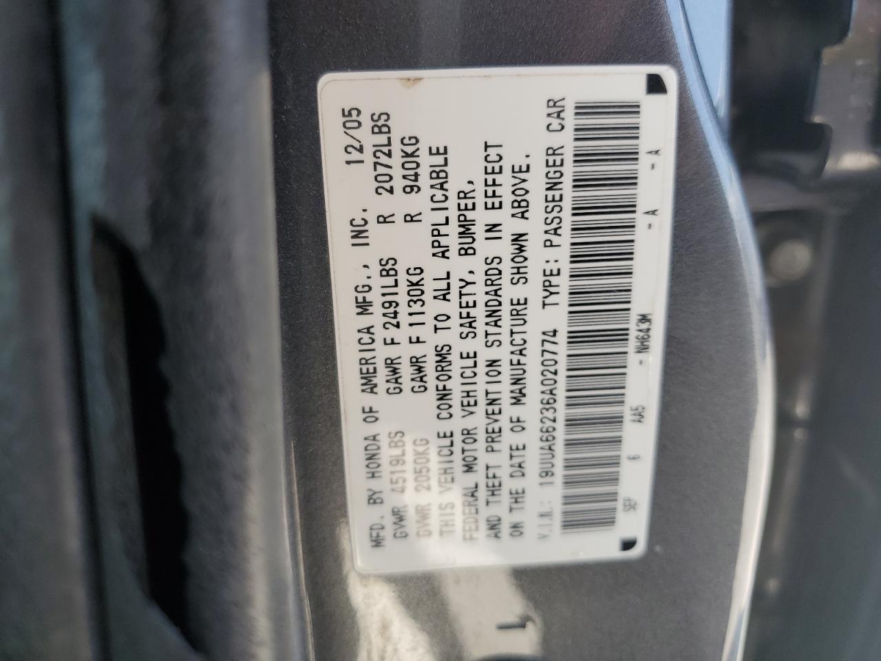 Photo 11 VIN: 19UUA66236A020774 - ACURA TL 