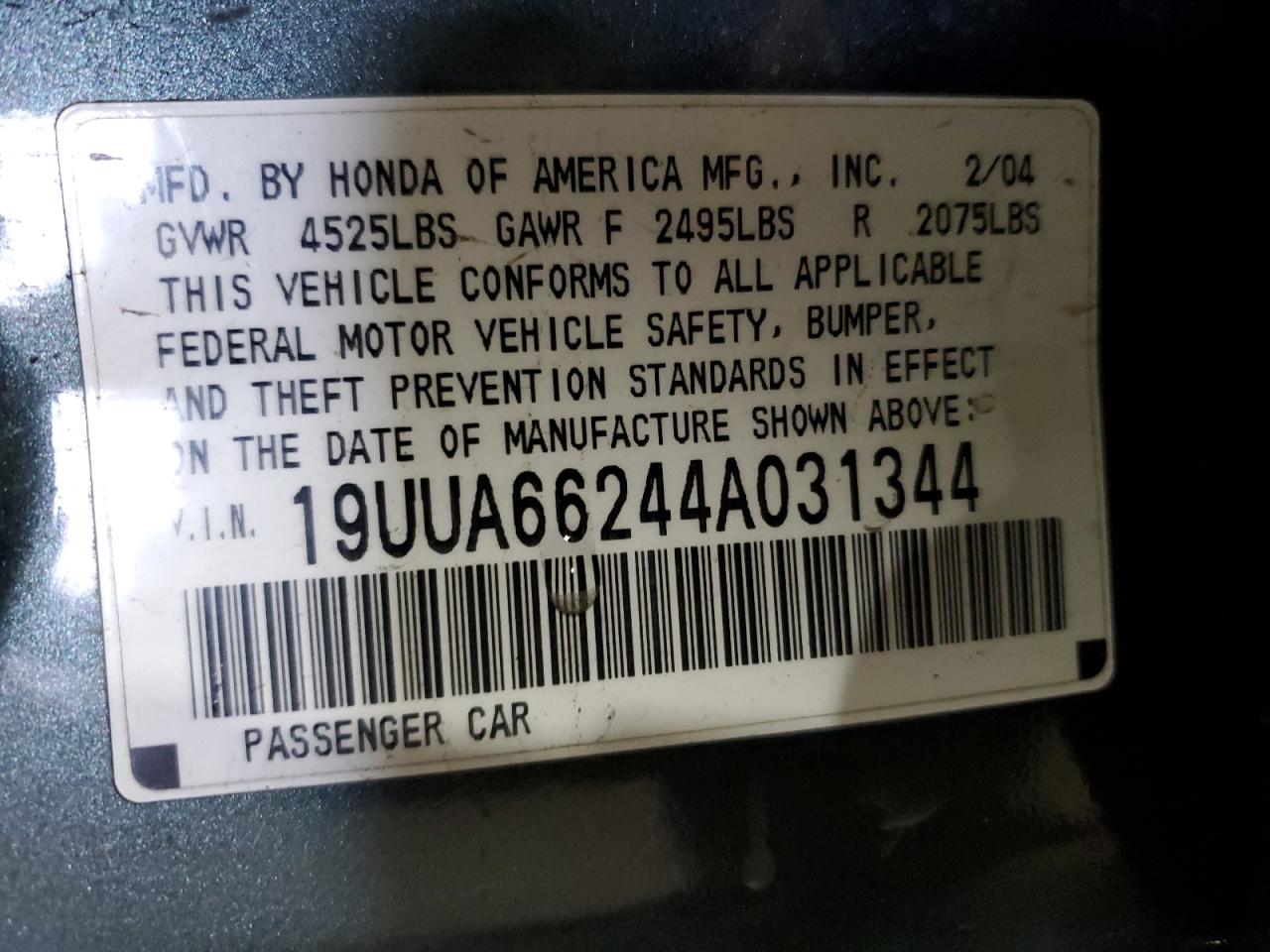 Photo 11 VIN: 19UUA66244A031344 - ACURA TL 