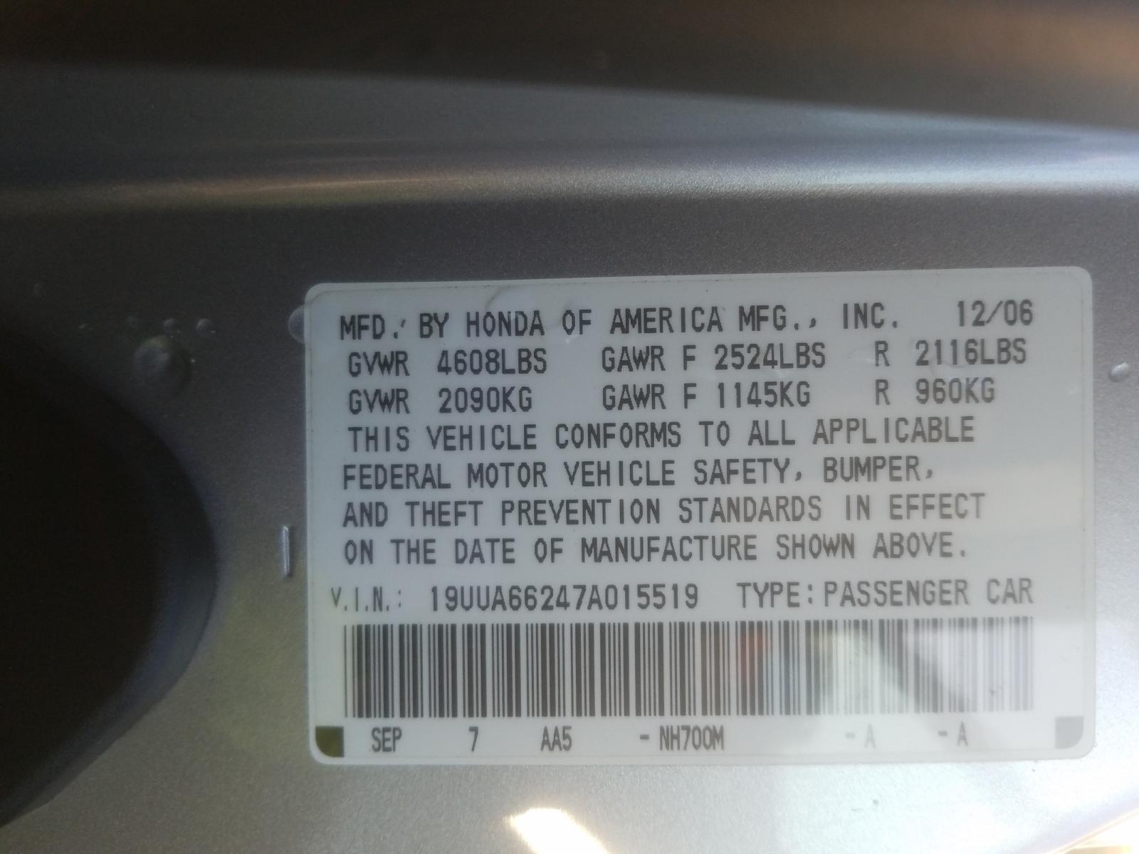 Photo 9 VIN: 19UUA66247A015519 - ACURA TL 