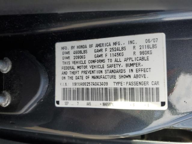 Photo 12 VIN: 19UUA66257A043409 - ACURA TL 