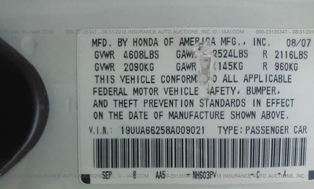 Photo 8 VIN: 19UUA66258A009021 - ACURA TL 