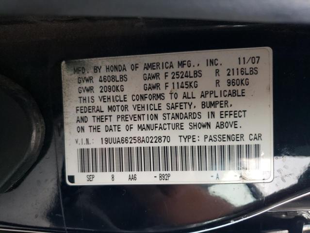 Photo 11 VIN: 19UUA66258A022870 - ACURA TL 