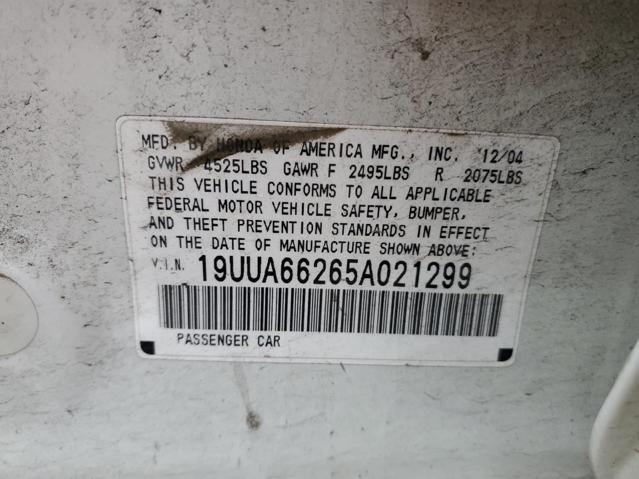 Photo 11 VIN: 19UUA66265A021299 - ACURA TL 