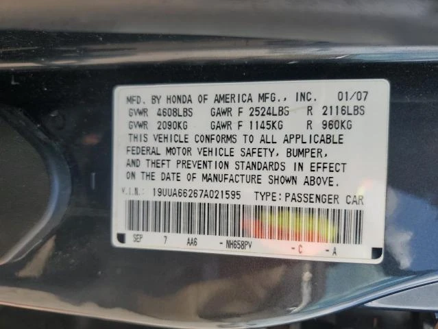 Photo 11 VIN: 19UUA66267A021595 - ACURA TL 