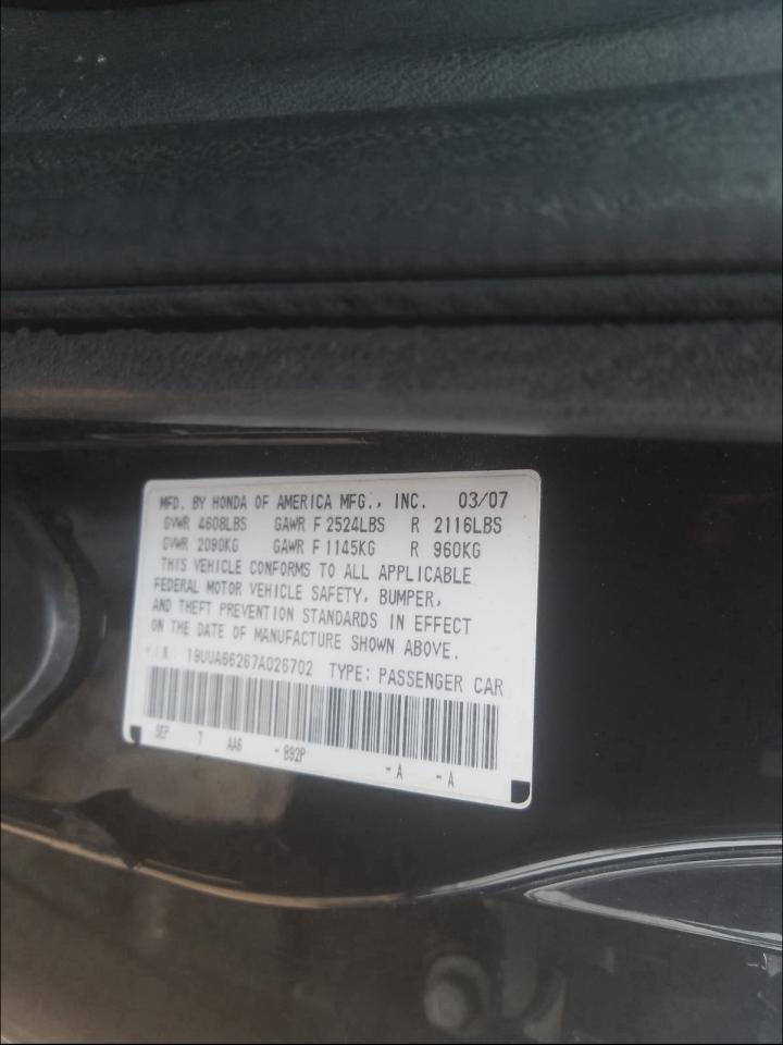 Photo 9 VIN: 19UUA66267A026702 - ACURA TL 