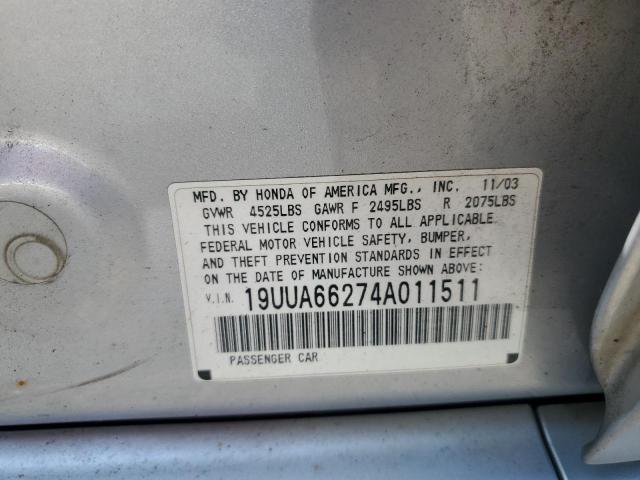 Photo 11 VIN: 19UUA66274A011511 - ACURA TL 