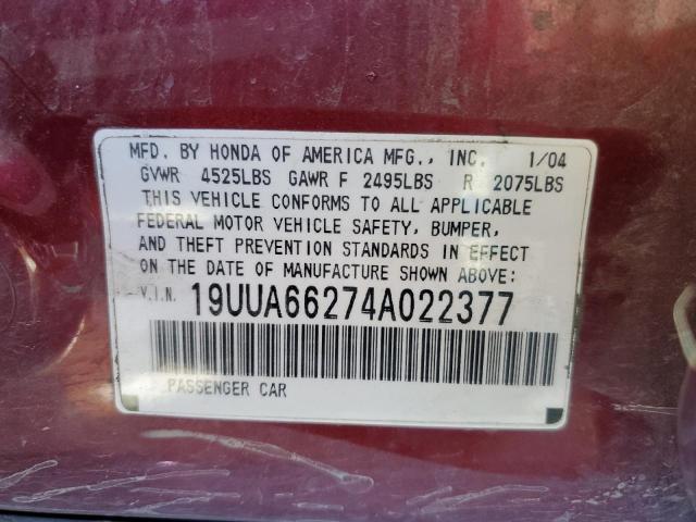 Photo 12 VIN: 19UUA66274A022377 - ACURA TL 