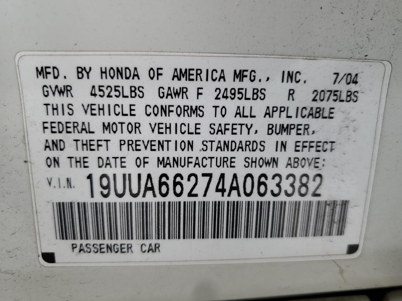 Photo 11 VIN: 19UUA66274A063382 - ACURA TL 