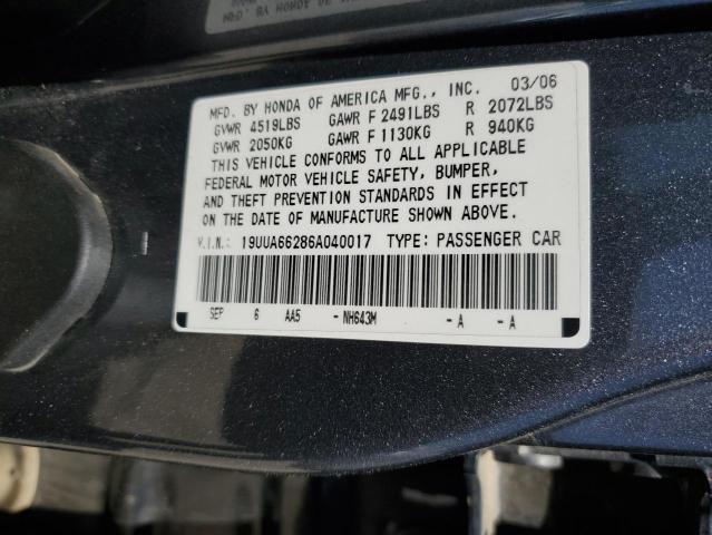 Photo 11 VIN: 19UUA66286A040017 - ACURA TL 