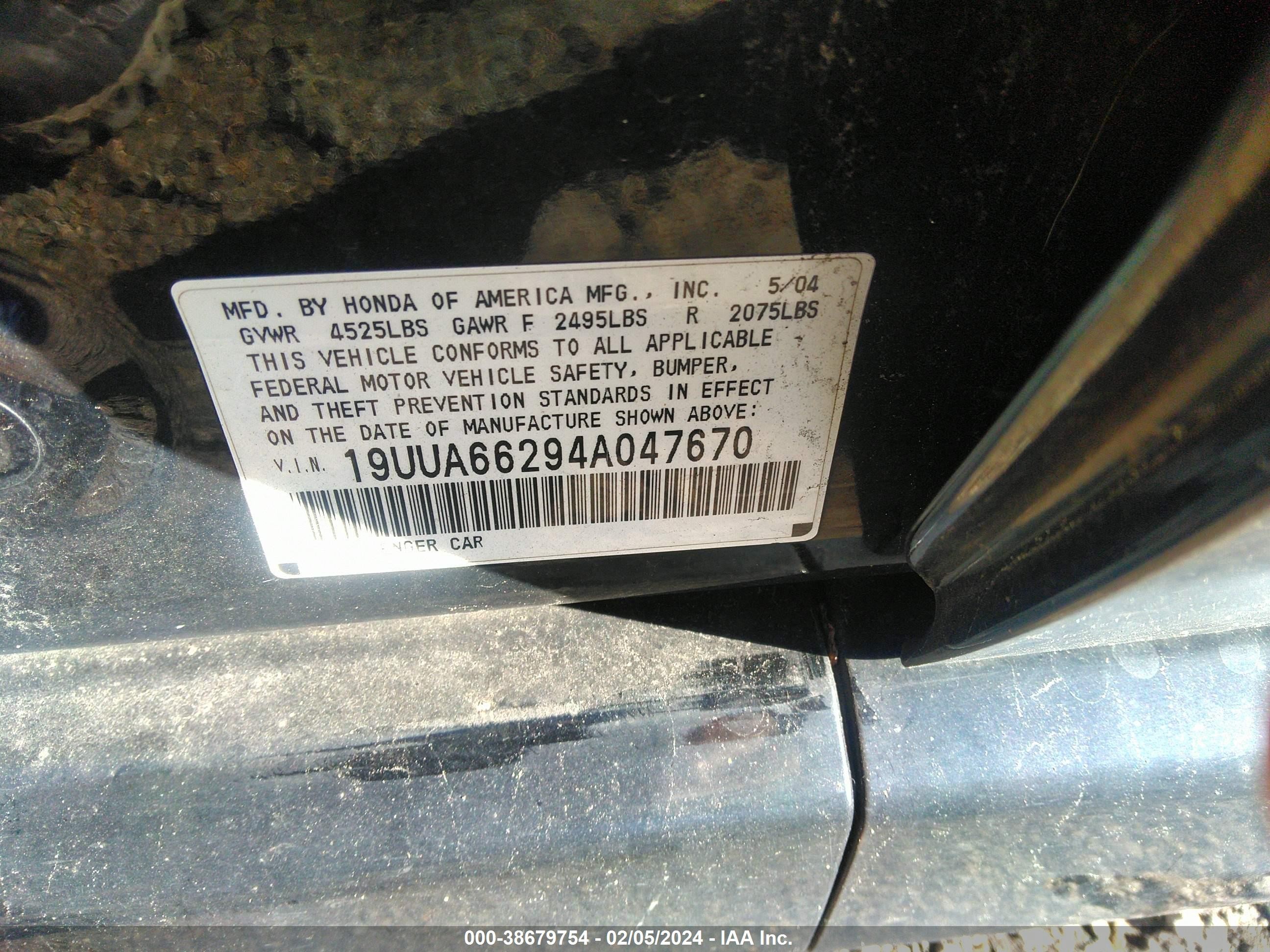 Photo 9 VIN: 19UUA66294A047670 - ACURA TL 