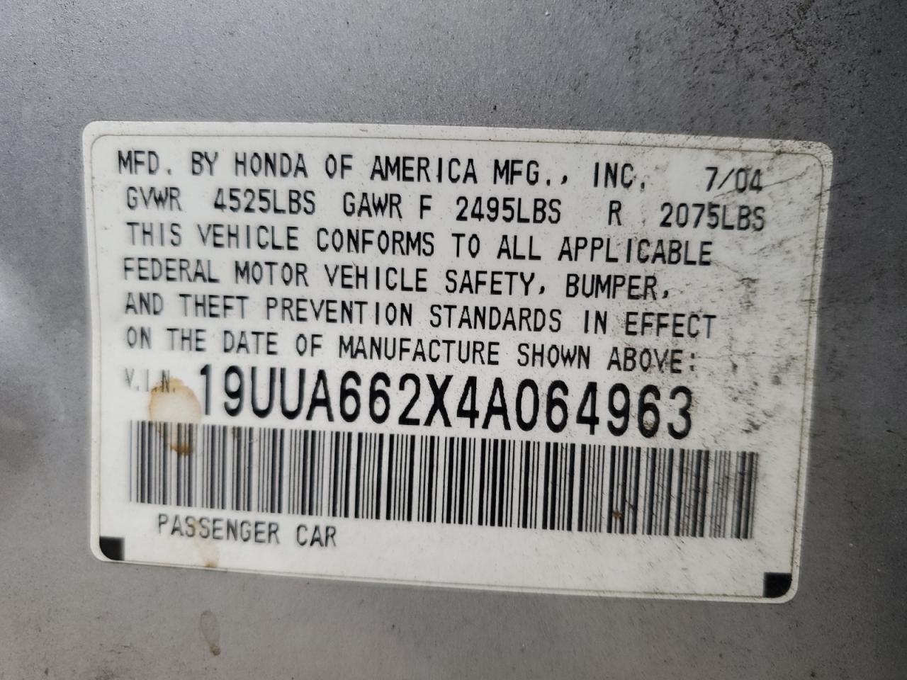 Photo 11 VIN: 19UUA662X4A064963 - ACURA TL 