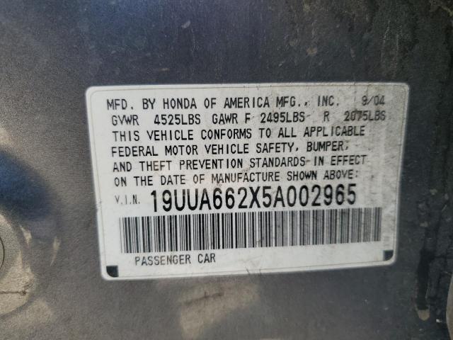 Photo 11 VIN: 19UUA662X5A002965 - ACURA TL 