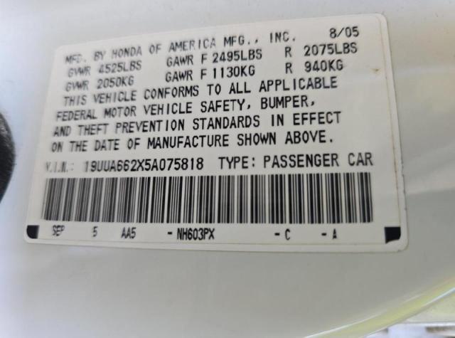 Photo 9 VIN: 19UUA662X5A075818 - ACURA TL 