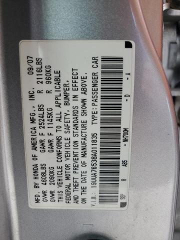 Photo 11 VIN: 19UUA76538A011835 - ACURA TL 