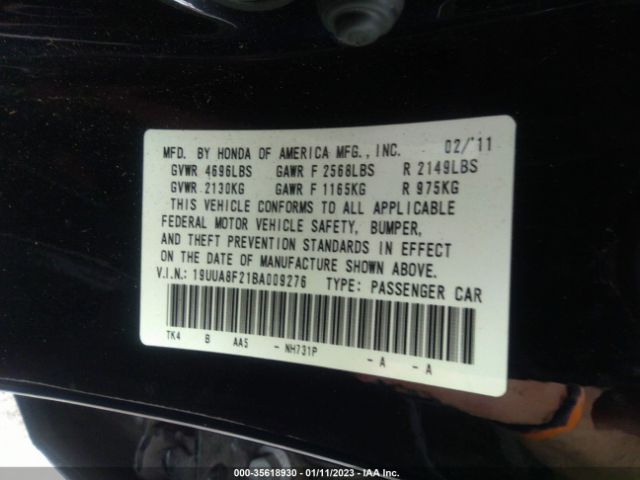 Photo 8 VIN: 19UUA8F21BA009276 - ACURA TL 