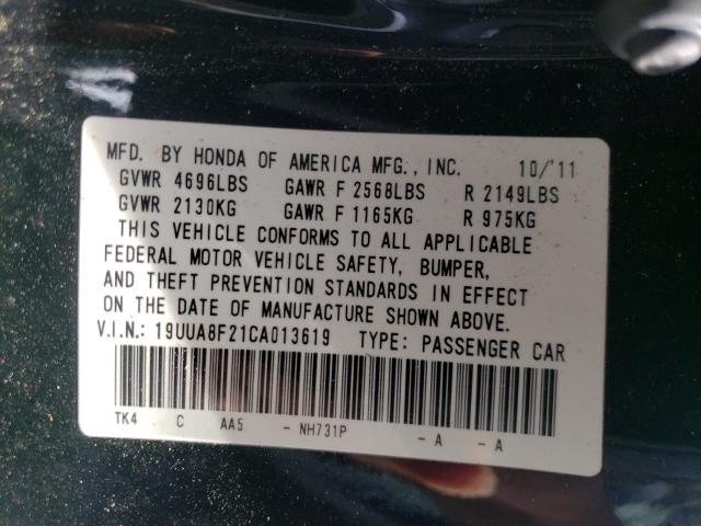 Photo 9 VIN: 19UUA8F21CA013619 - ACURA TL 