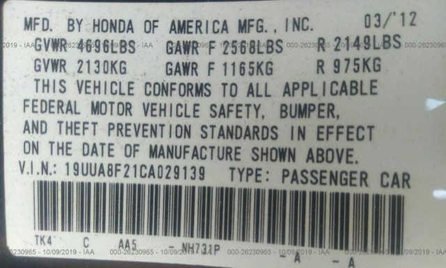 Photo 8 VIN: 19UUA8F21CA029139 - ACURA TL 