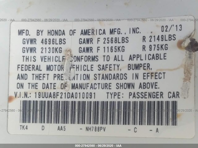 Photo 8 VIN: 19UUA8F21DA010091 - ACURA TL 