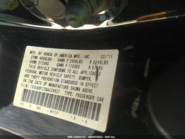 Photo 8 VIN: 19UUA8F22BA008637 - ACURA TL 