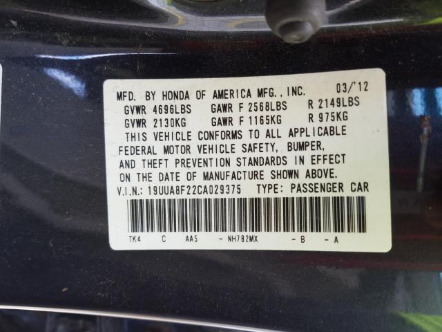 Photo 9 VIN: 19UUA8F22CA029375 - ACURA TL 