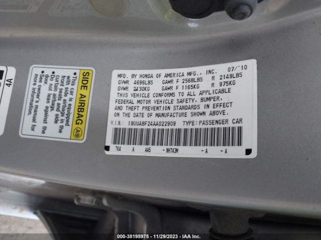 Photo 8 VIN: 19UUA8F24AA022909 - ACURA TL 