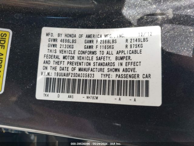 Photo 8 VIN: 19UUA8F25DA005833 - ACURA TL 