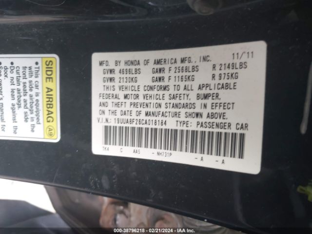 Photo 8 VIN: 19UUA8F26CA018184 - ACURA TL 