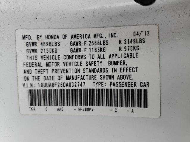 Photo 11 VIN: 19UUA8F26CA032747 - ACURA TL 