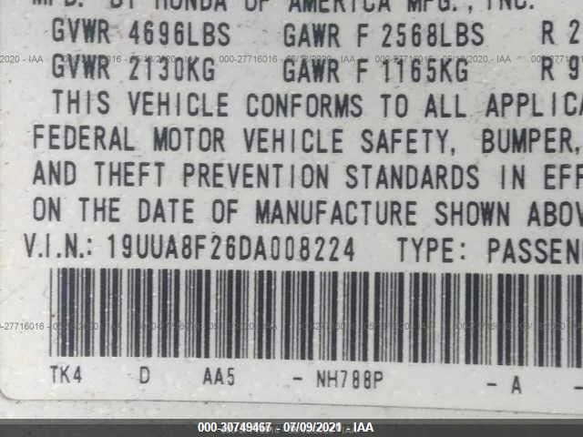 Photo 8 VIN: 19UUA8F26DA008224 - ACURA TL 