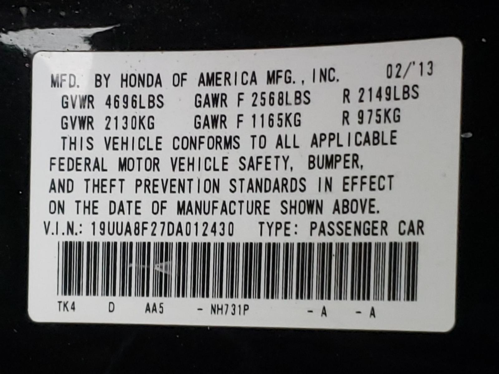 Photo 9 VIN: 19UUA8F27DA012430 - ACURA TL 