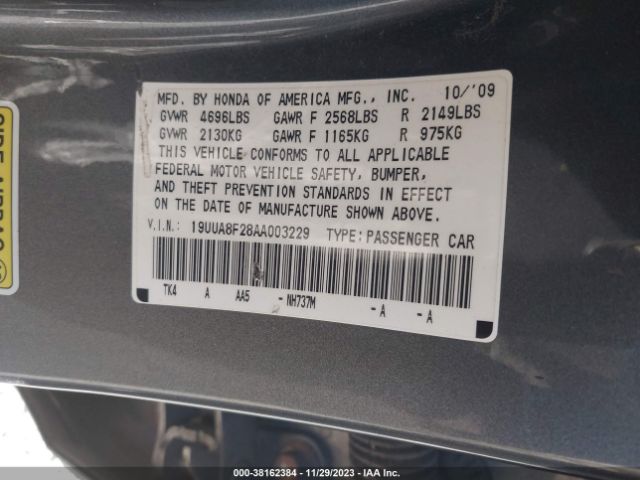 Photo 8 VIN: 19UUA8F28AA003229 - ACURA TL 