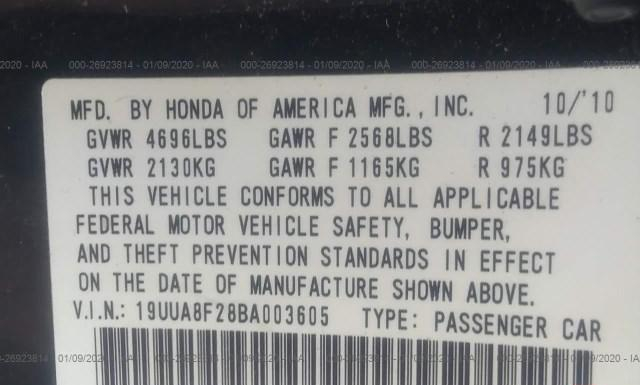 Photo 8 VIN: 19UUA8F28BA003605 - ACURA TL 