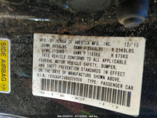 Photo 8 VIN: 19UUA8F28BA006956 - ACURA TL 