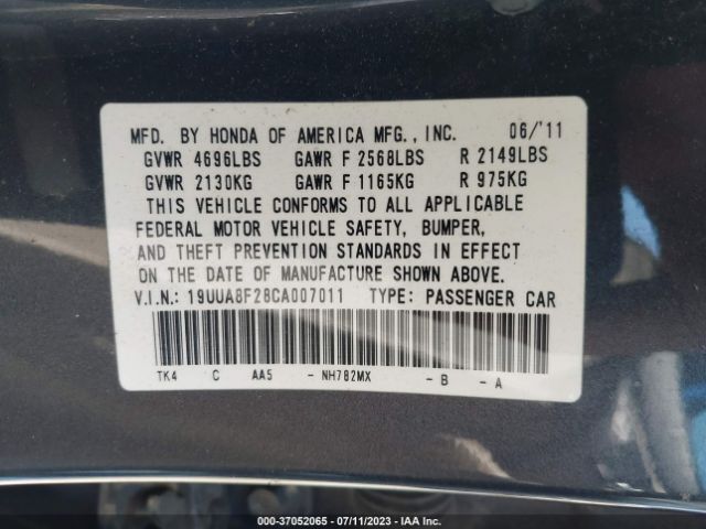 Photo 8 VIN: 19UUA8F28CA007011 - ACURA TL 