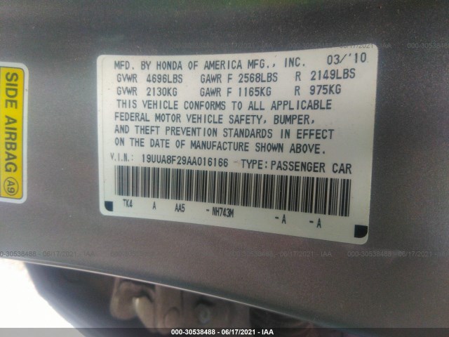 Photo 8 VIN: 19UUA8F29AA016166 - ACURA TL 